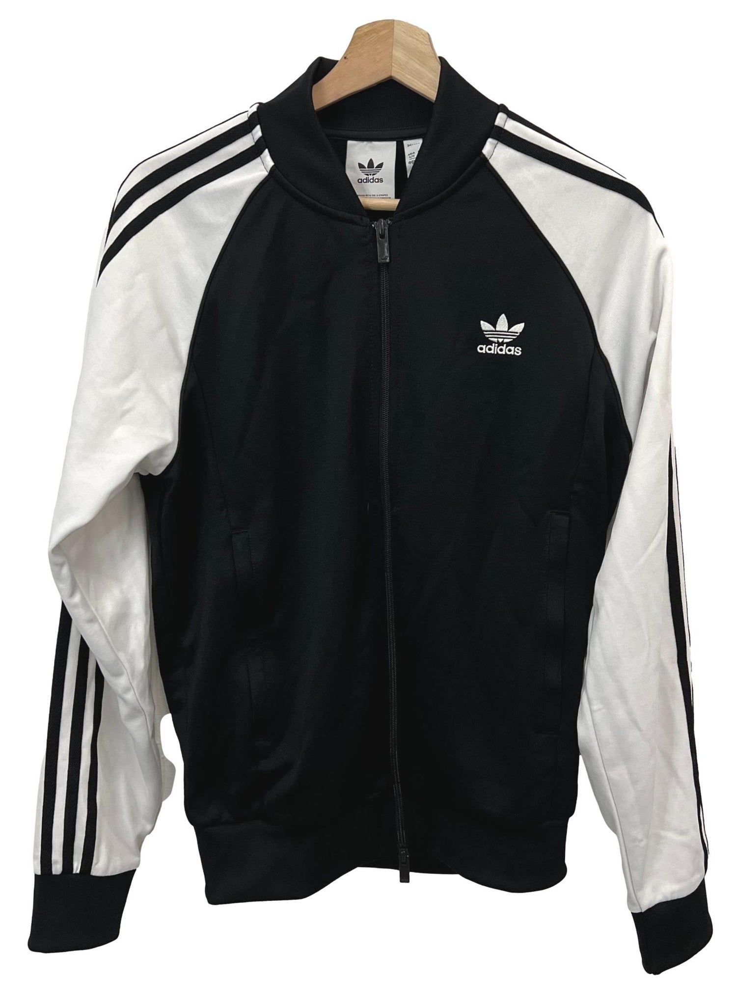 Adidas jacket with logo on sleeves sale