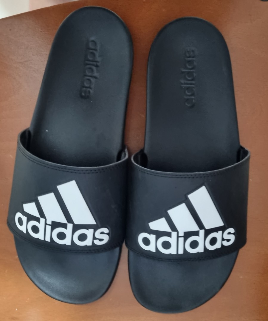 White adidas hot sale slides mens