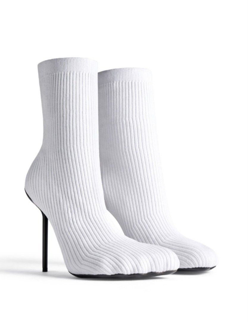RARE Balenciaga Anatomical Sock Ankle Boots in White