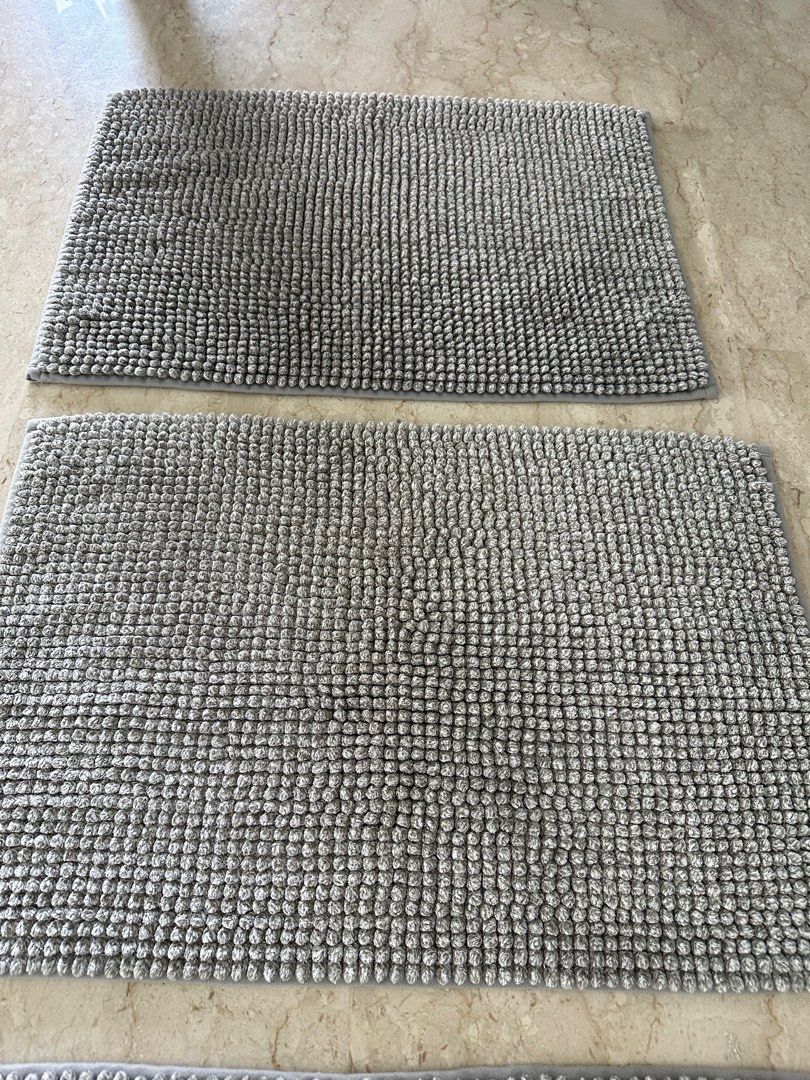 TOFTBO Bath mat, grey-white mélange - IKEA