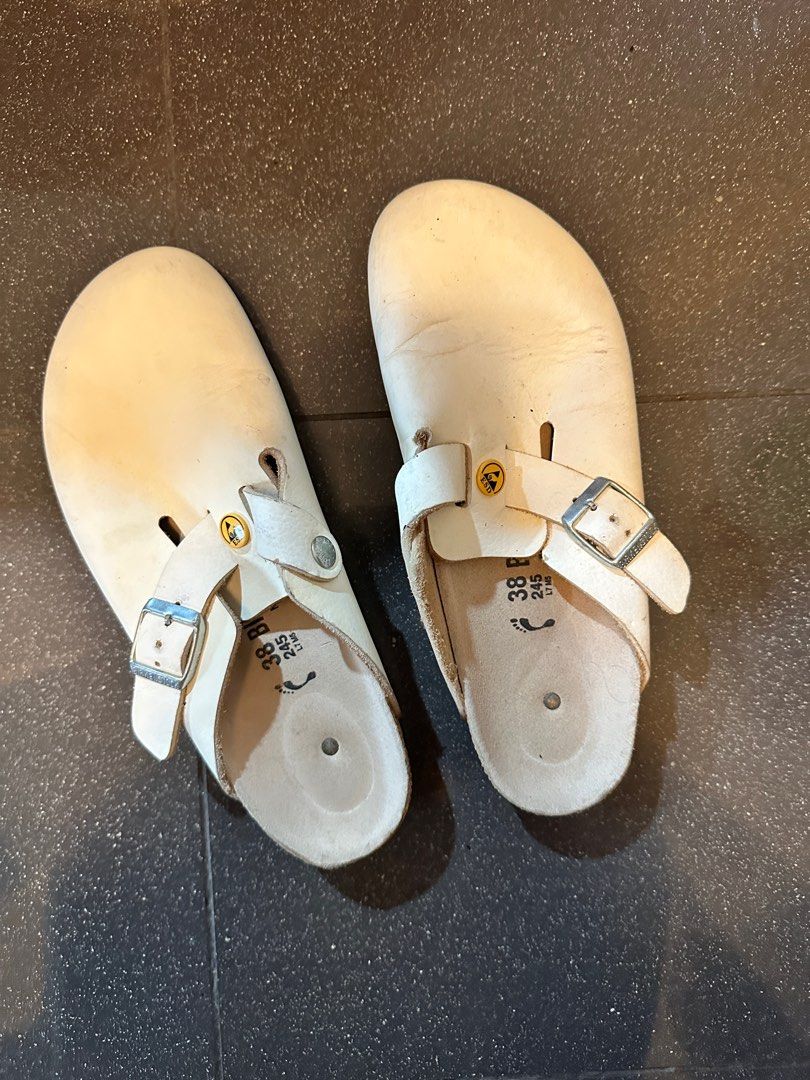 Birkenstock boston deals white leather