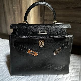 Hermes Kelly Bag with Panda Print Togo Leather Gold Hardware In Black
