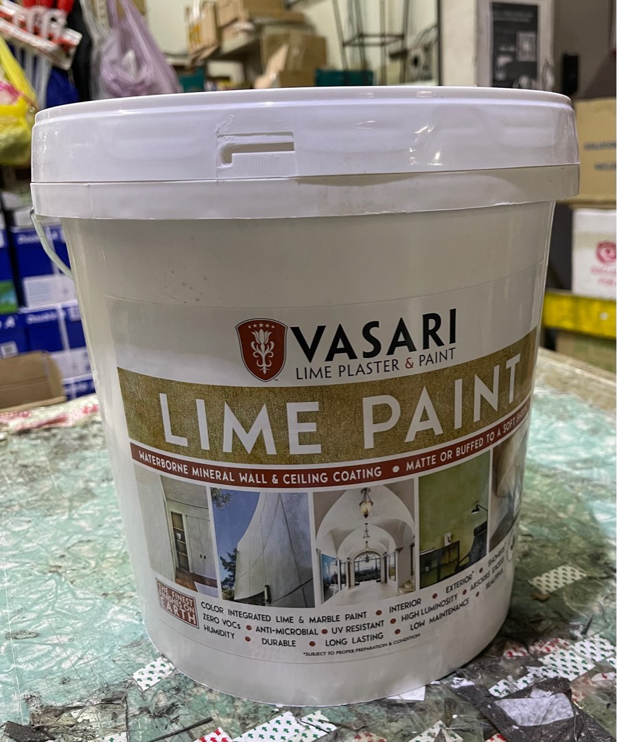BNEW VASARI LIMEWASH LIMEPAINT 13KG OFF WHITE GREY LP17, Furniture