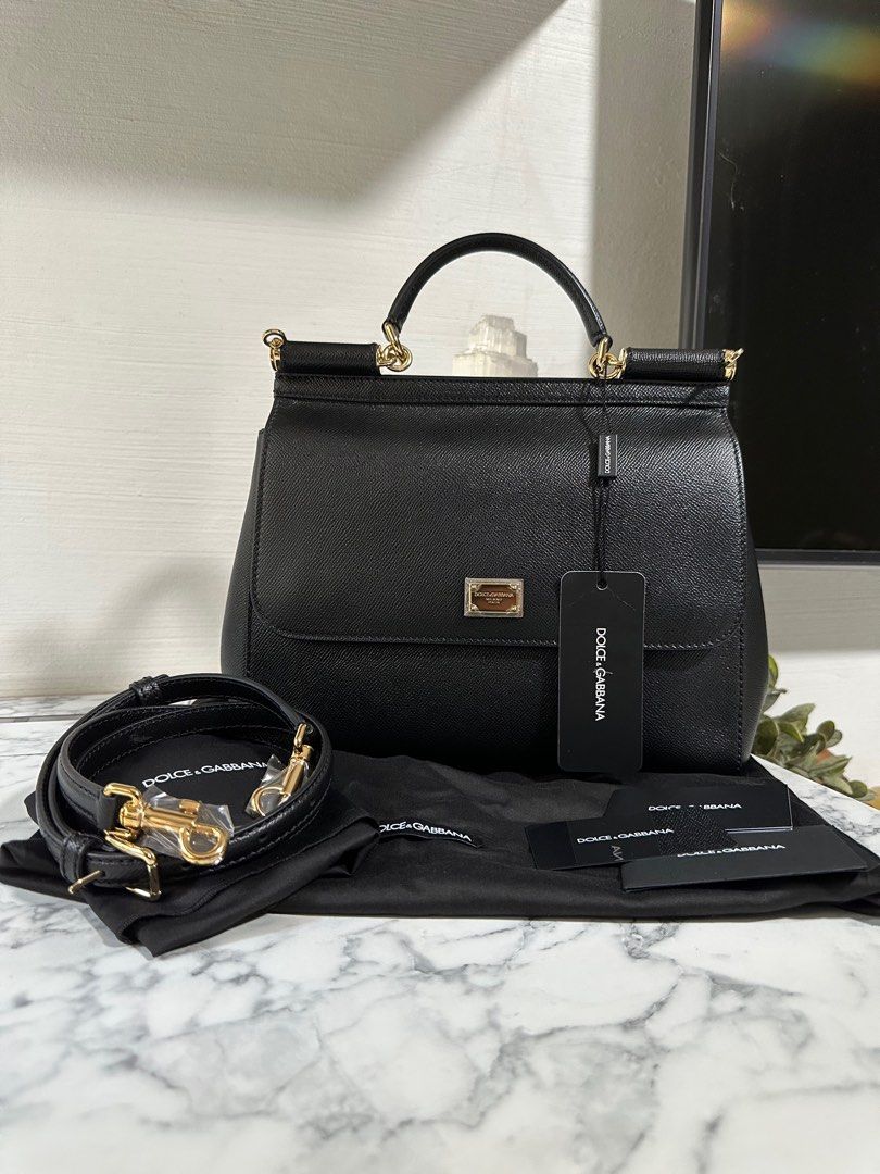 Sicily leather crossbody bag Dolce & Gabbana Black in Leather - 33576167