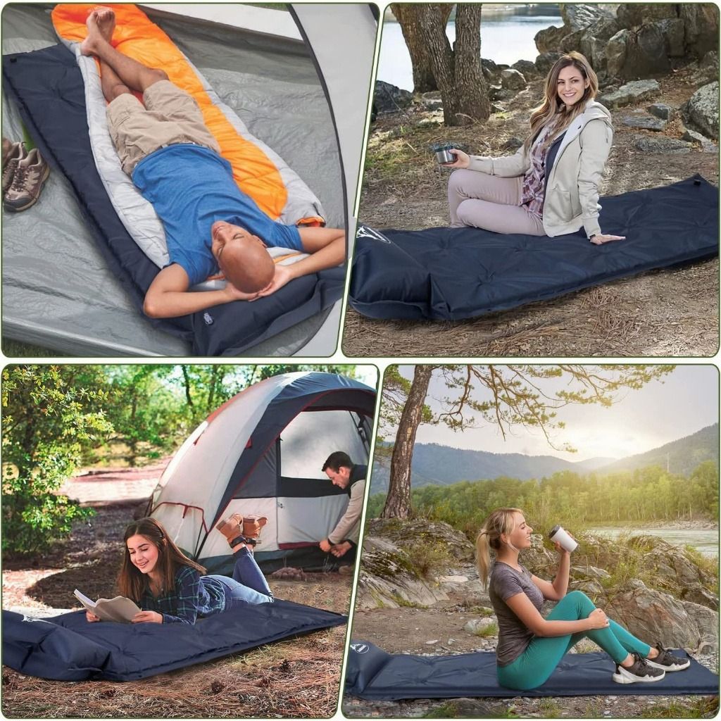 Camping Mattress Camping Inflatable Bed Self Inflatable Camping Air Mat Moisture Proof Portable Sports Equipment Hiking Camping on Carousell