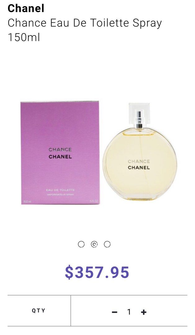 Chanel chance EDT 150 ml, Beauty & Personal Care, Fragrance