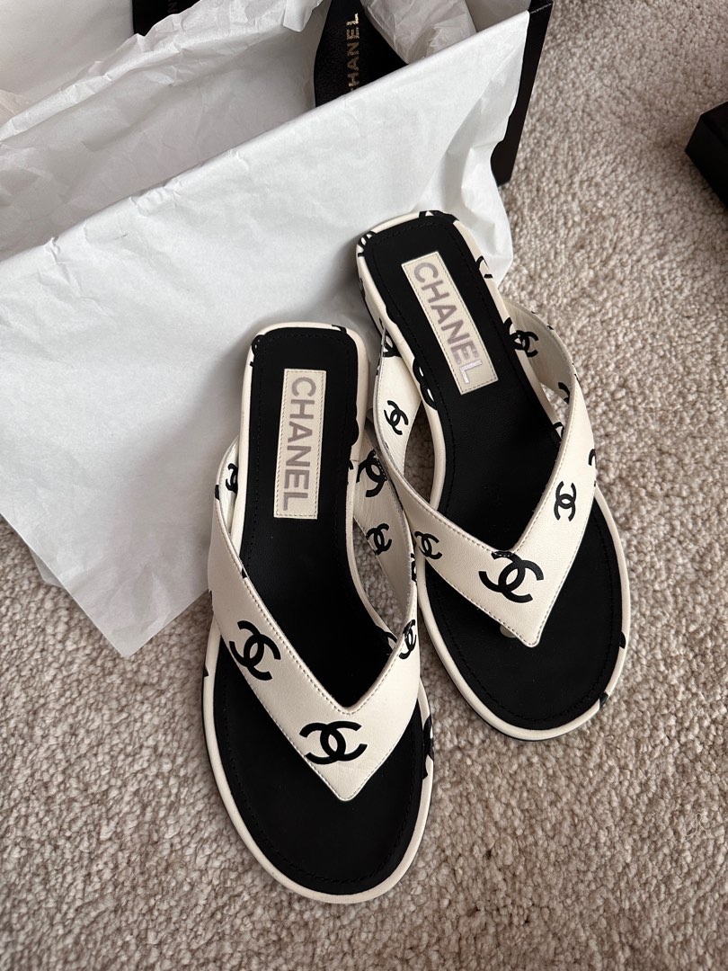 Chanel Logo Slipper Flat Shoes 36 Women s Fashion Footwear