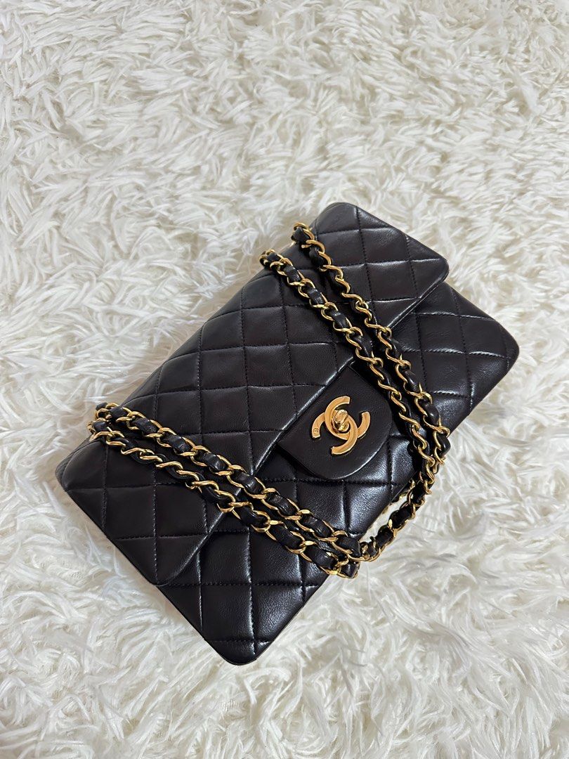 Chanel Vintage Small Classic Flap in 24k GHW, Luxury, Bags & Wallets on  Carousell