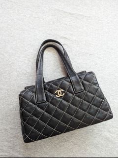 Chanel Black Quilted Caviar Leather Medallion Tote Bag - Yoogi's