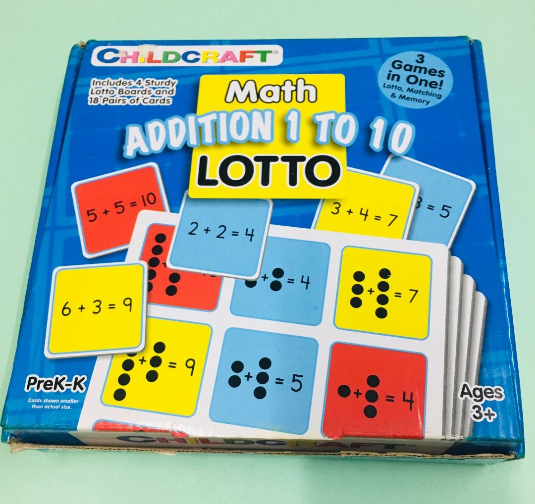Childcraft Math Lotto 3 Games in One Lotto Matching and Memory