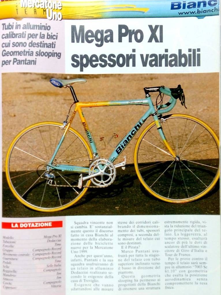1998 Bianchi Mega Pro Xl Bici Bianchi Pantani NOS Bianchi Mega Pro