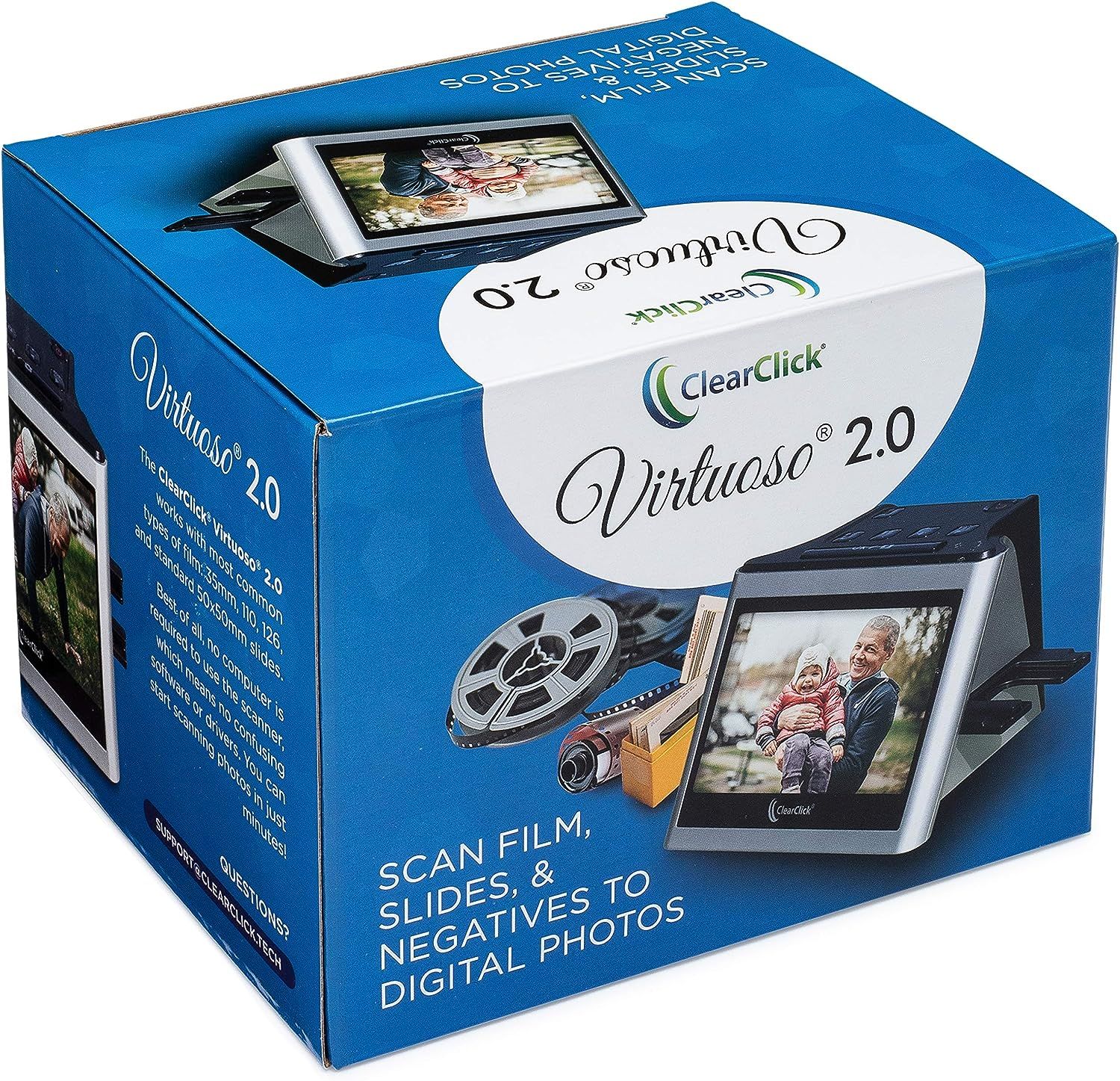 ClearClick Virtuoso 2.0 (Second Generation) 22MP Film  Slide Scanner with  Extra Large 5
