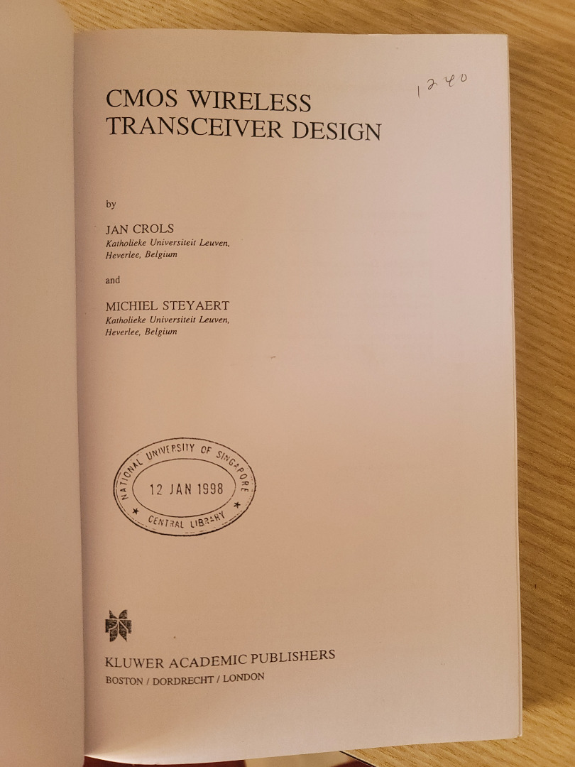 CMOS Wireless Transceiver Design, Hobbies & Toys, Books & Magazines