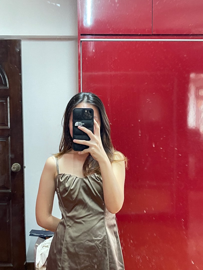 COAST evening satin dress porcini, Women's Fashion, Dresses & Sets