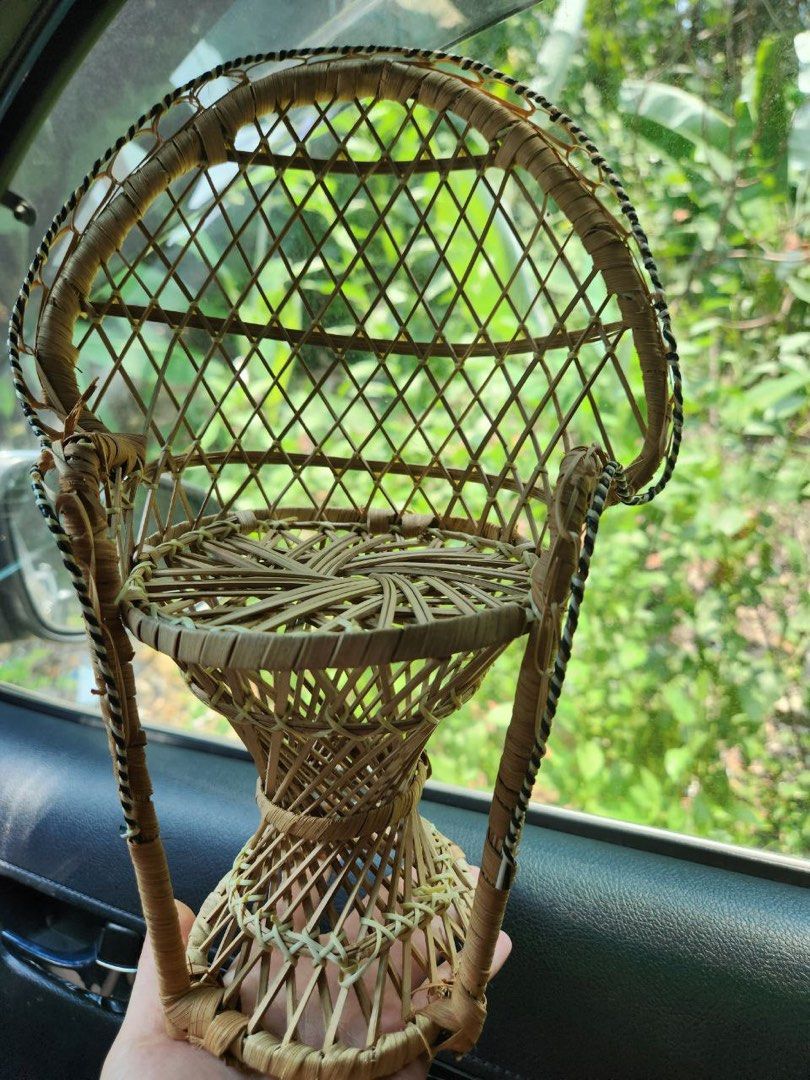 Wicker chair plant stand deals