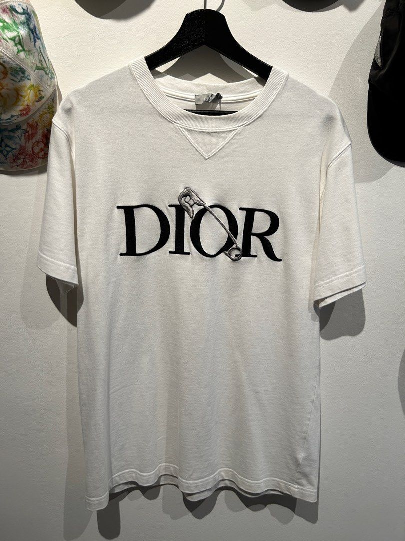 Dior safety pin Tshirt, Luxury, Apparel on Carousell
