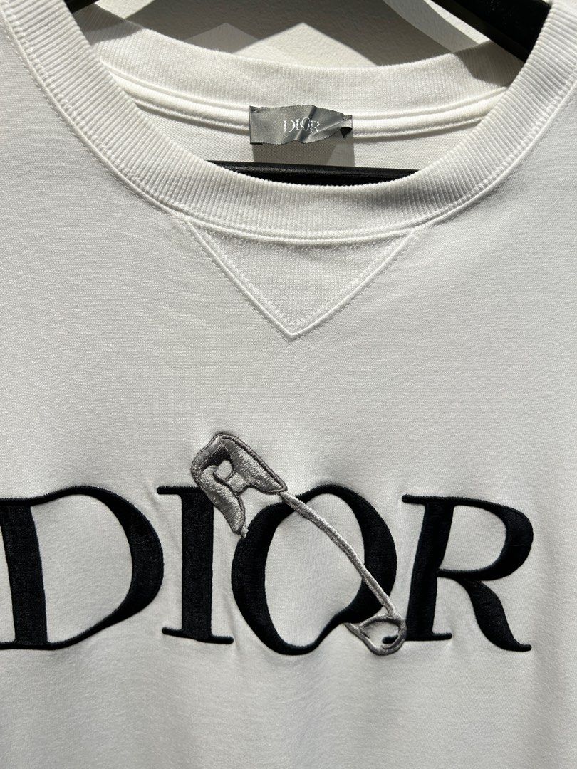 Dior safety pin Tshirt, Luxury, Apparel on Carousell