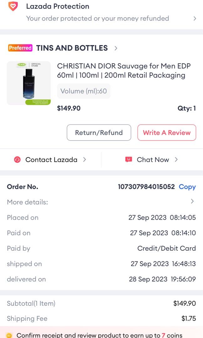 Dior Sauvage EDP 60ml men fragrance perfume Beauty Personal
