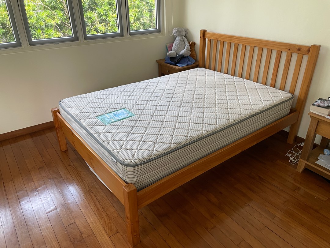 Double / Queen Solid Teak Bed John Lewis, Furniture & Home Living, Furniture, Bed Frames