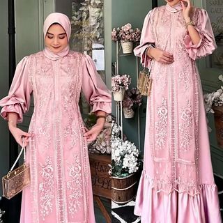 DRESS SONYA Matt roberto cavali mix tile fancy premium seperti fto, busui Ld104 Pj135 pergelangan tgn karet, ada tali pinggang nyatu dibaju