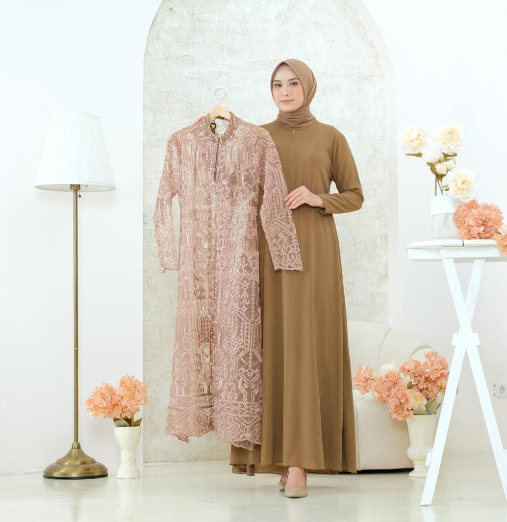 Enje Dress Long Cardigan Outer M L XL XXL Women s Fashion Muslimah Fashion Dresses on Carousell