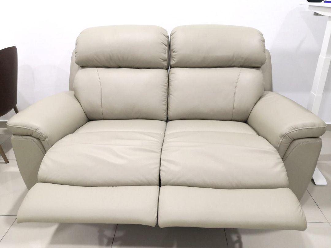 Genuine leather 2 seater sales recliner sofa