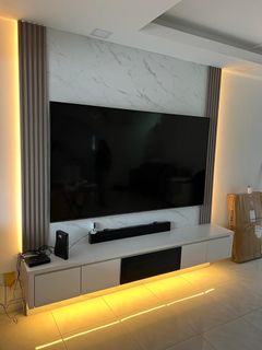 Fluted panels feature wall tv consoles Collection item 2