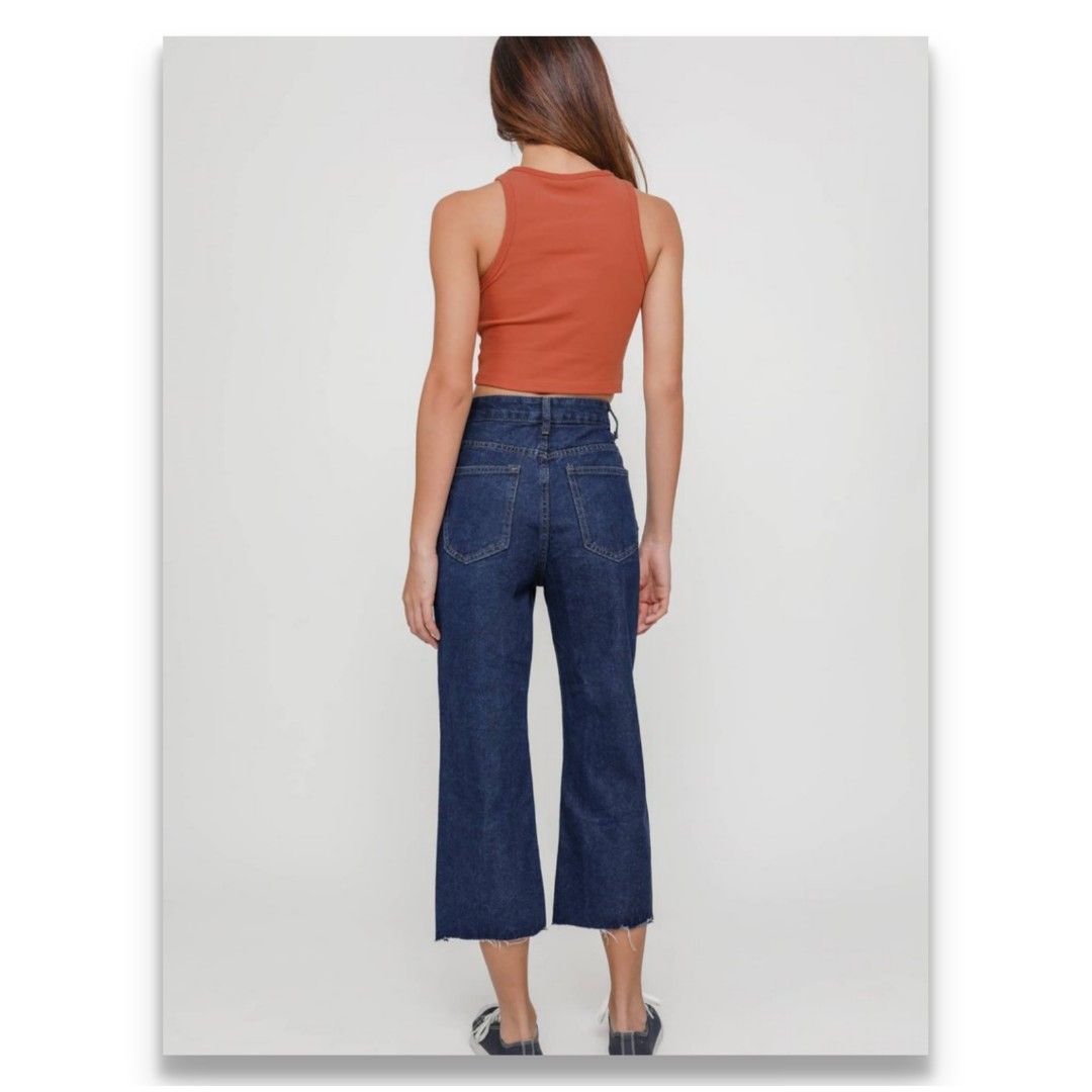 Glenn Contrast Stitching Jeans Blue Women s Fashion Bottoms