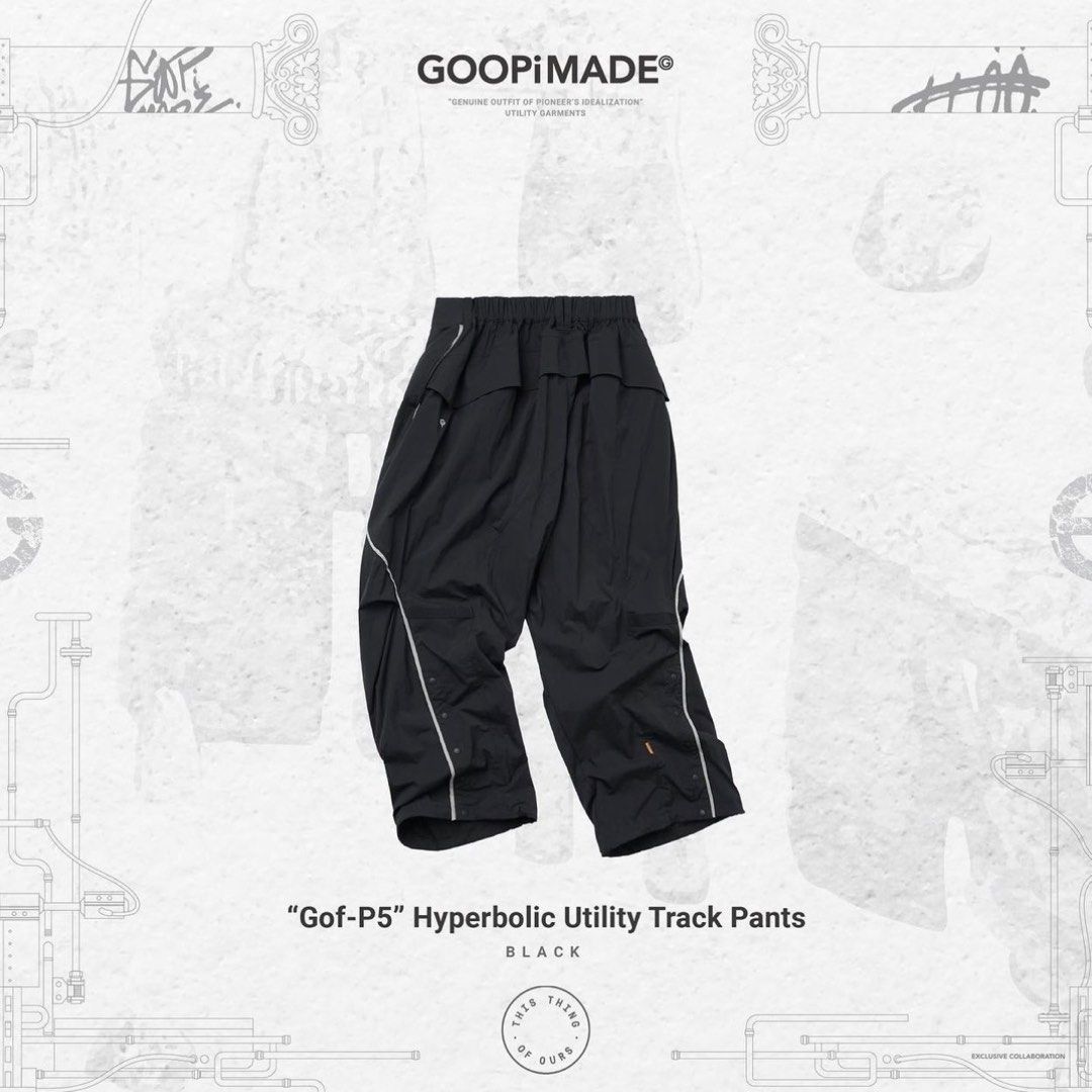 Goopimade 孤僻Gof-P5” Hyperbolic Utility Track Pants - Black, 他的
