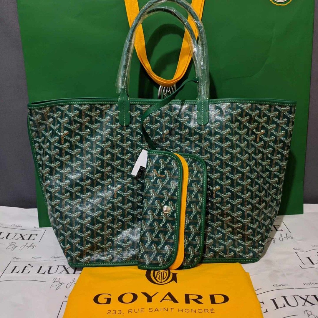 Goyard tote medium green, Luxury, Bags & Wallets on Carousell