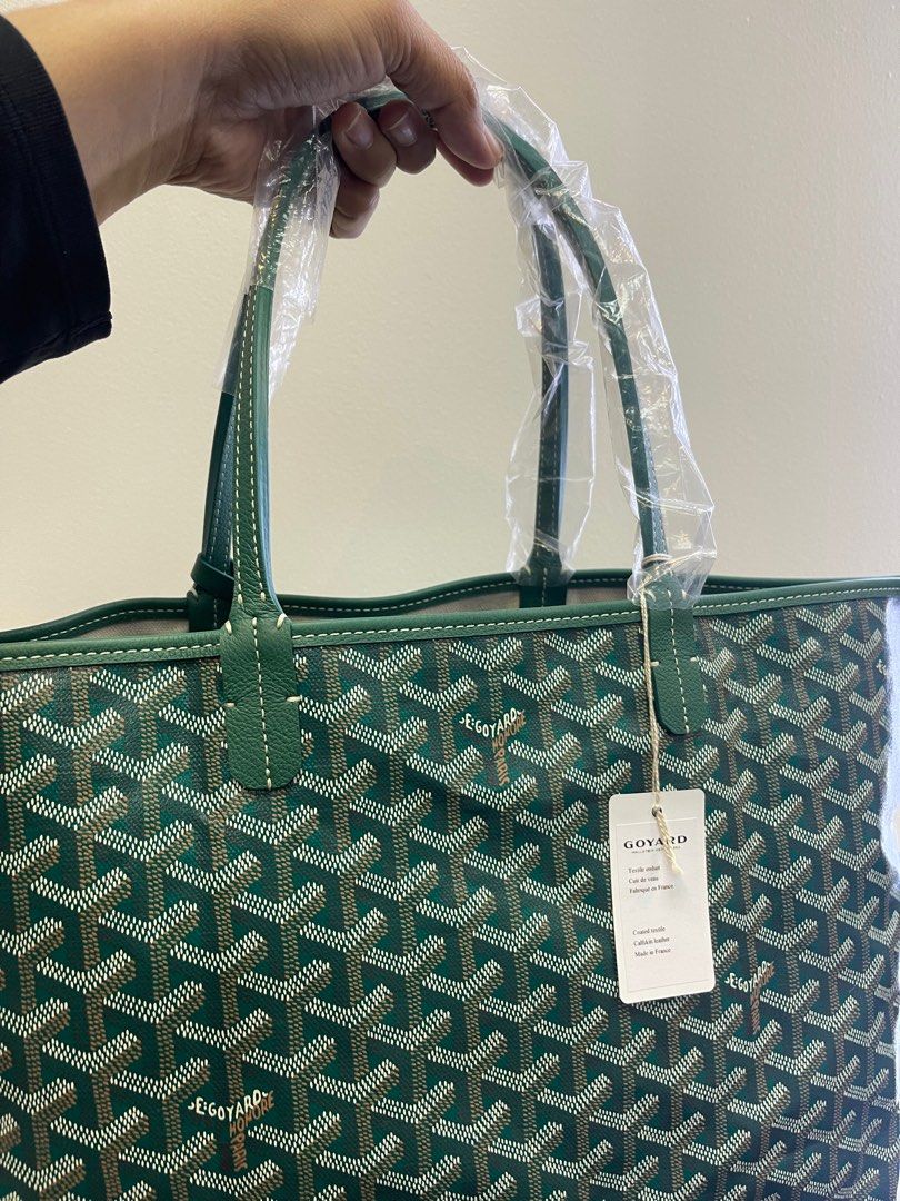 GOYARD Tote Bag Pouch SAINT LOUIS GM Green Woman Shopping Purse Auth