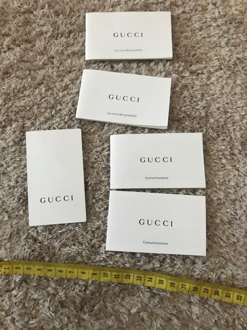 GUCCI TAG LABEL CARD BOOKLET NEW AUGTNTIC HARGA SATUAN, Buku & Alat ...
