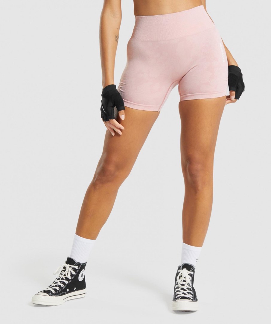 Gymshark Adapt Camo Seamless Shorts Misty Pink/Hazy Pink, Women's
