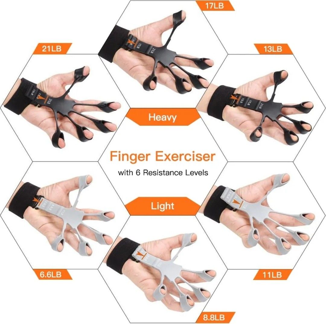 Hand Finger Forearm Grip Workout Resistance Elastic Band Exerciser Equipment Sports Equipment Exercise Fitness Toning Stretching Accessories on Carousell