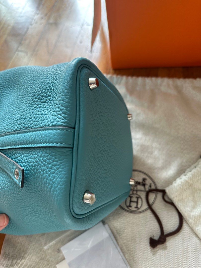 Hermes Picotin Lock Bag Clemence Leather Gold Hardware In Mintgreen