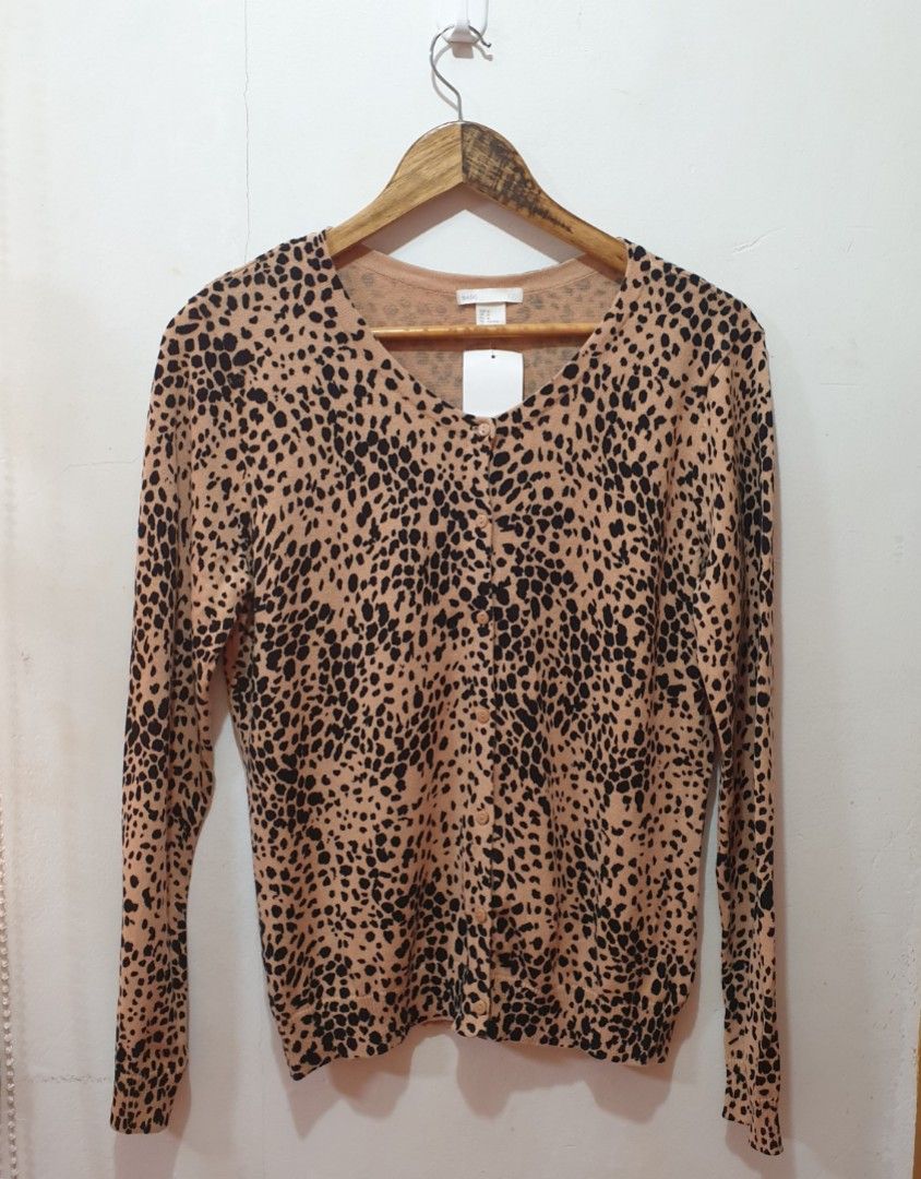 Animal print cardigan h&m clearance