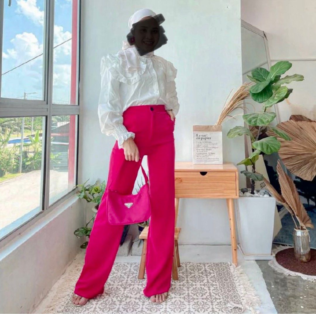 Hot Pink Pants, Women's Fashion, Bottoms, Other Bottoms on Carousell