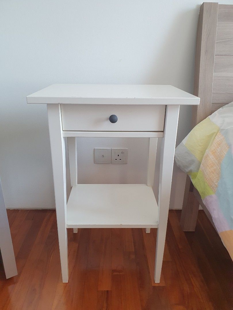 IKEA HEMNES Bedside table white, Furniture & Home Living, Furniture