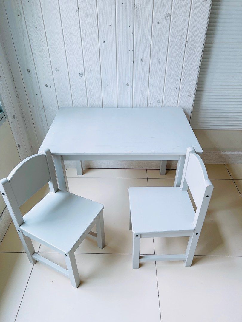 IKEA Kids Grey Table + Chairs Set 70, Babies & Kids, Baby Nursery & Kids Furniture, Other Kids
