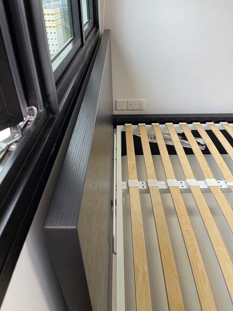 IKEA MALM Ottoman bed, black, 150x200 cm, Furniture & Home Living, Furniture, Bed Frames