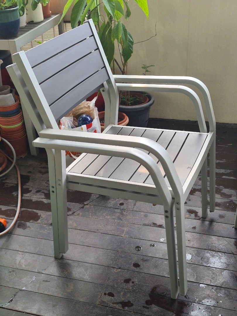 IKEA Sjalland outdoor aluminium stackable chairs Furniture Home