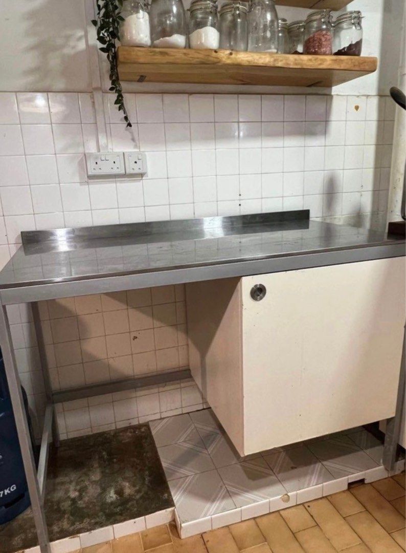 Ikea Stainless Steel Table / Kitchen Cabinet, Furniture & Home Living ...