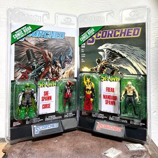 [In hand - Set of 2] Mcfarlane Toys Spawn 3imch Scotched: Freak, Mandarin, She-Spawn and Curse