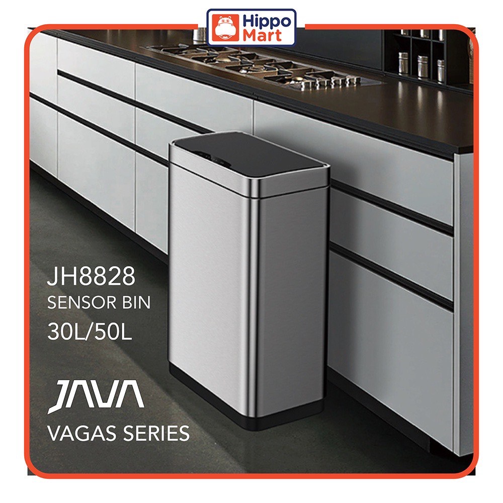 JAVA Sensor Bin JH8828 50L Grey, Furniture & Home Living, Cleaning