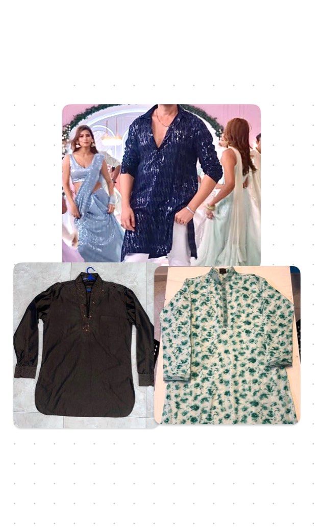 Tuta Indiana Uomo 2 Pezzi - Kurta Sherwani In Misto Cotone - Abito Etnico Bollywood (Nuovo Con Etichette) - Foto 2