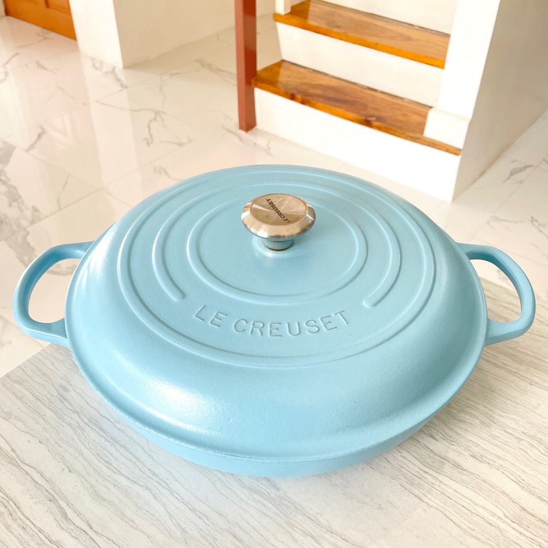 Le Creuset Braiser (Sugar Blue), Furniture & Home Living, Kitchenware