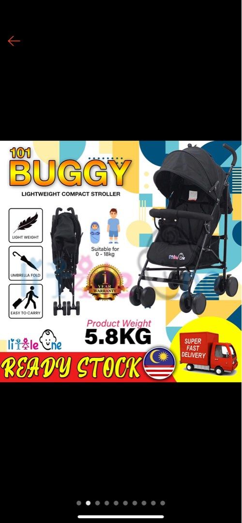 Little One Baby Umbrella Stroller Buggy With Steel Frame Back