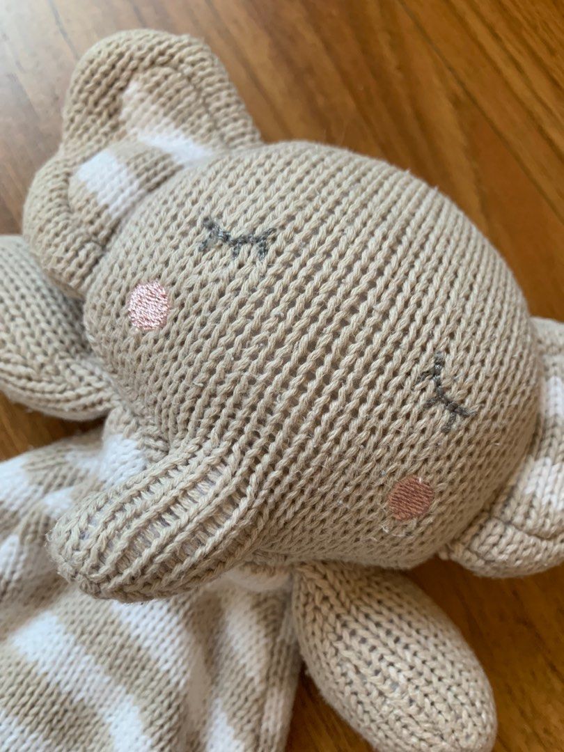 Living Textiles Elephant Crochet Security Blanket, Babies & Kids