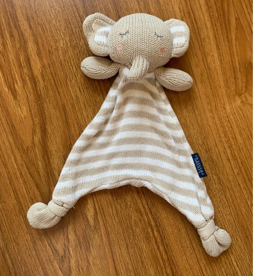Living Textiles Elephant Crochet Security Blanket, Babies & Kids