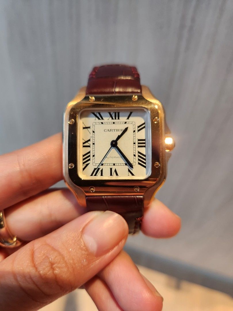 LNIB Cartier Santos Medium Rose Gold automatic Luxury Watches